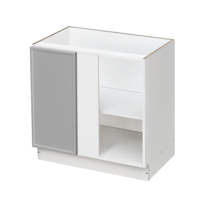 White Box Gray Slim - 39"W Blind Corner Base Cabinet 1-Door 1-Adjustable Shelf