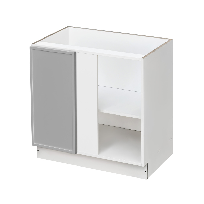 White Box Gray Slim - 39"W Blind Corner Base Cabinet 1-Door 1-Adjustable Shelf