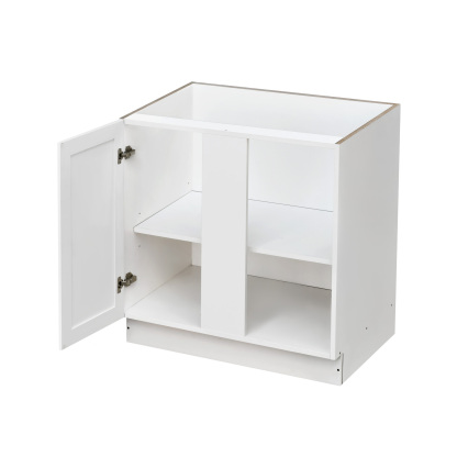 White Shaker - 39"W Blind Corner Base Cabinet 1-Door 1-Adjustable Shelf