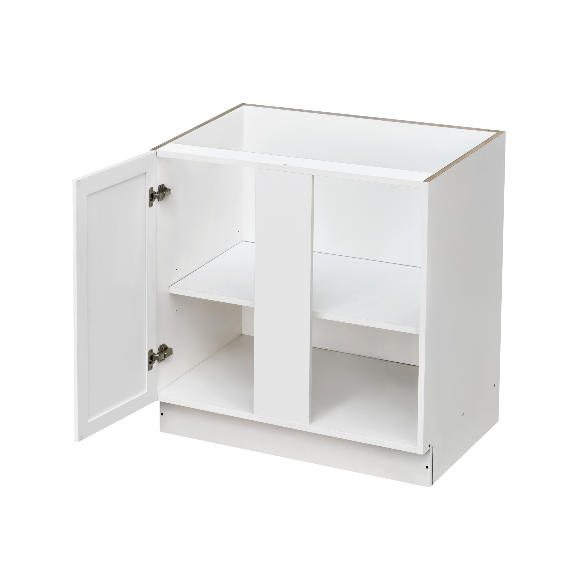 Slim White Shaker - 39"W Blind Corner Base Cabinet 1-Door 1-Adjustable Shelf