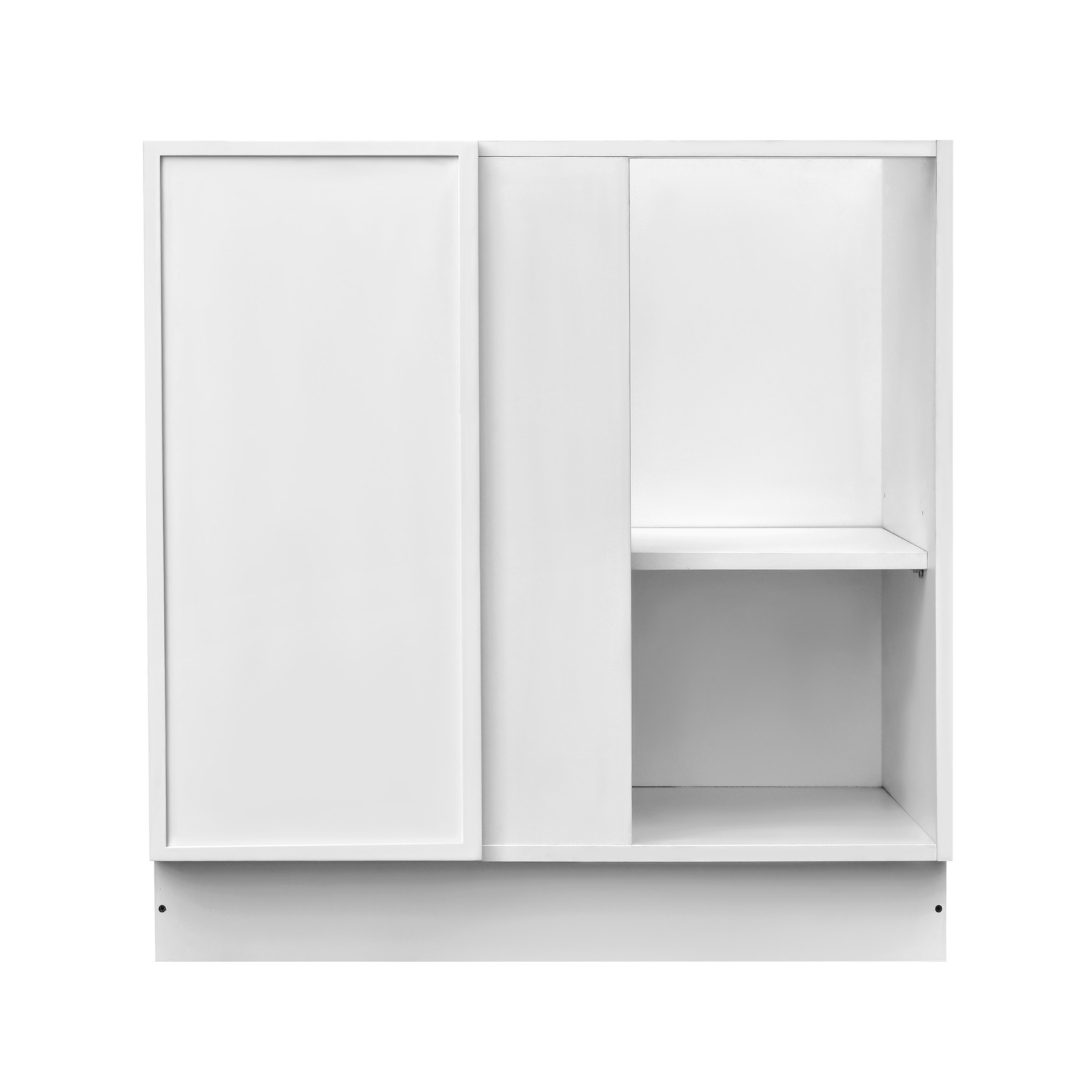 Slim White Shaker - 39"W Blind Corner Base Cabinet 1-Door 1-Adjustable Shelf