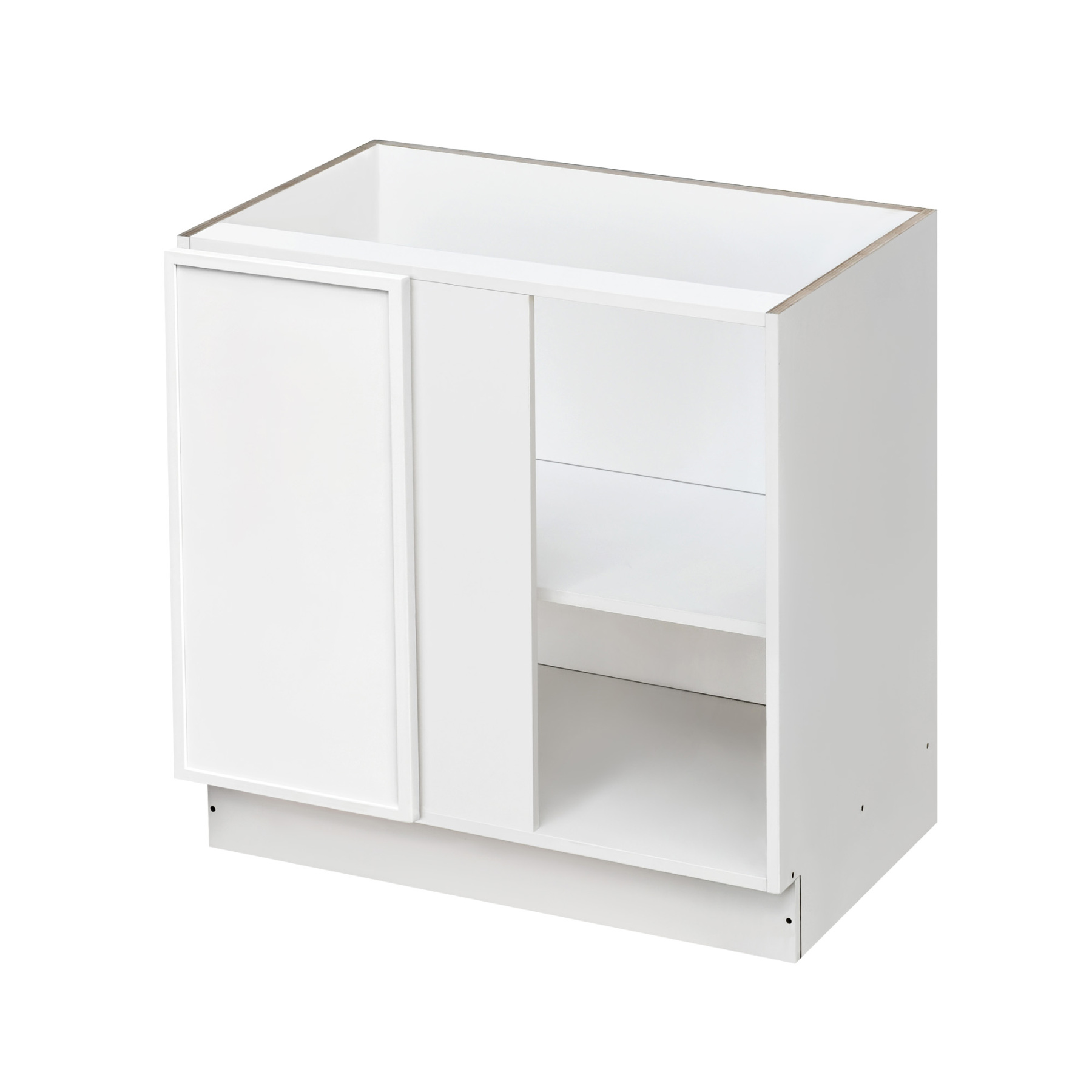 Slim White Shaker - 39"W Blind Corner Base Cabinet 1-Door 1-Adjustable Shelf