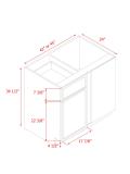 Shady Slim Oak - 45"W Blind Corner Base Cabinet 1-Door 1-Drawer 1-Adjustable Shelf
