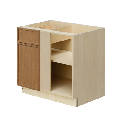 Natural Box Oak Slim - 42"W Blind Corner Base Cabinet 1-Door 1-Drawer 1-Adjustable Shelf