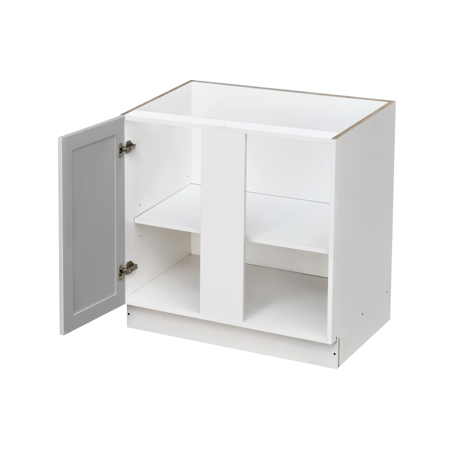 White Box Gray Shaker - 42"W Blind Corner Base Cabinet 1-Door 1-Adjustable Shelf