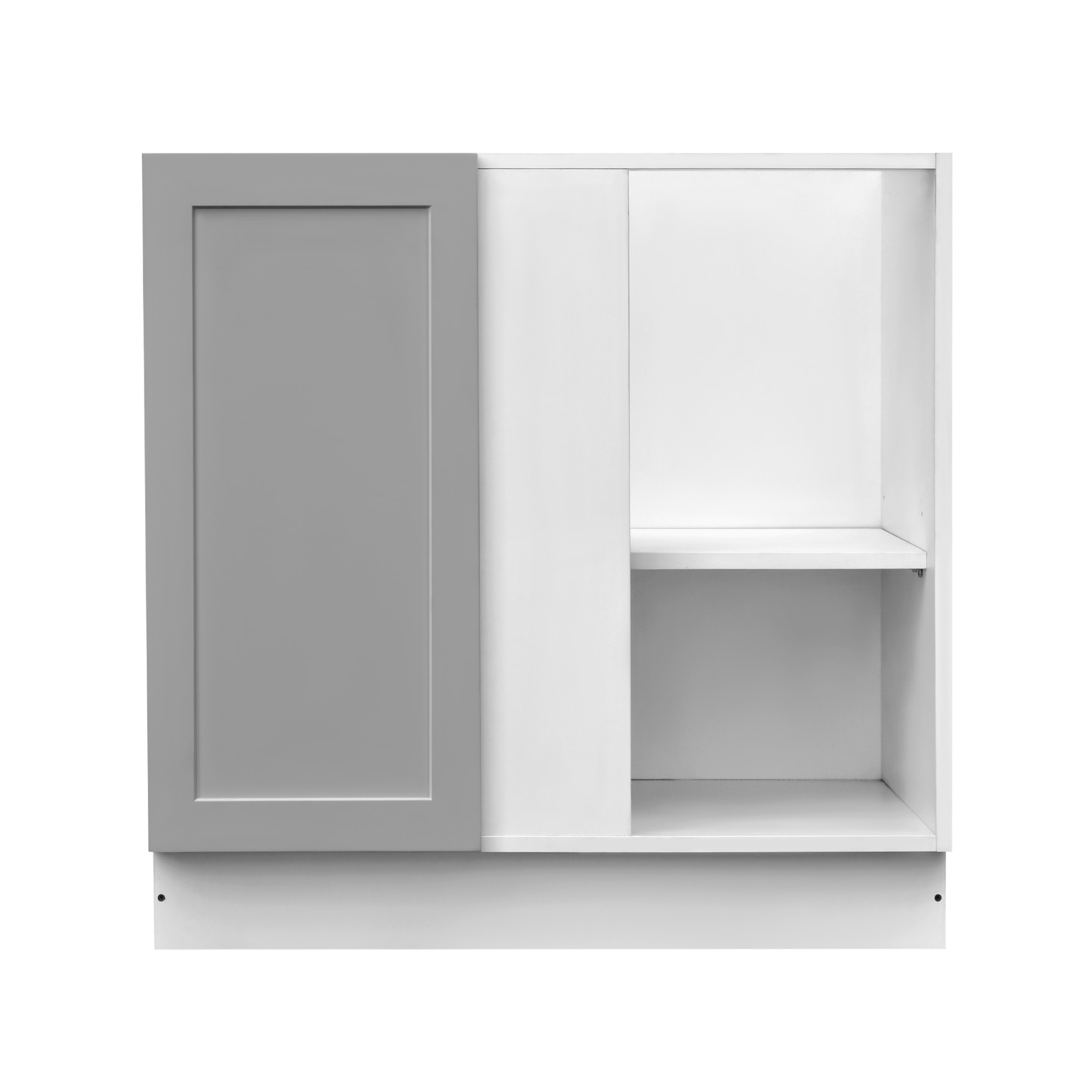 White Box Gray Shaker - 42"W Blind Corner Base Cabinet 1-Door 1-Adjustable Shelf