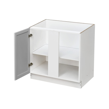 White Box Gray Slim - 42"W Blind Corner Base Cabinet 1-Door 1-Adjustable Shelf