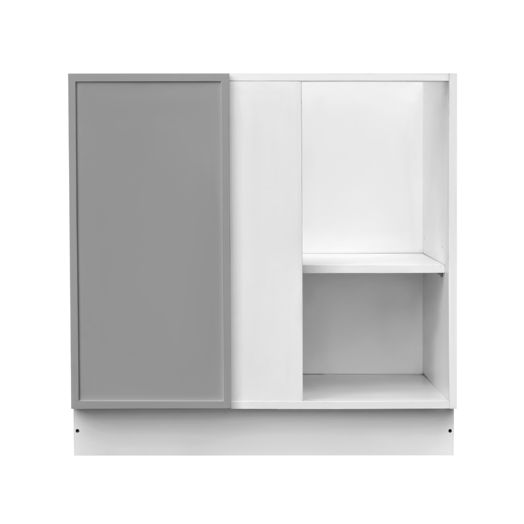 White Box Gray Slim - 42"W Blind Corner Base Cabinet 1-Door 1-Adjustable Shelf