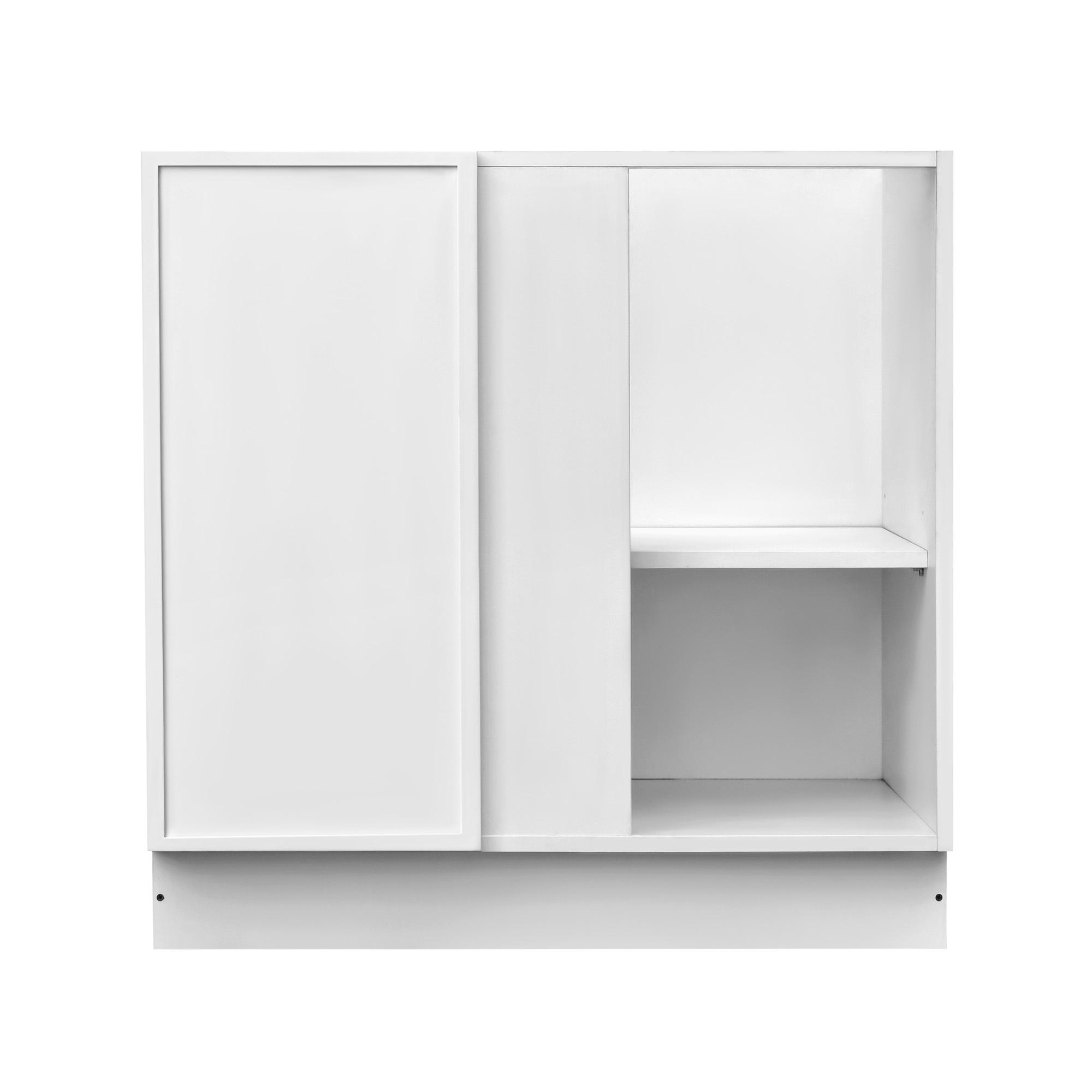 Slim White Shaker - 42"W Blind Corner Base Cabinet 1-Door 1-Adjustable Shelf
