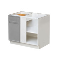 White Box Gray Slim - 45"W Blind Corner Base Cabinet 1-Door 1-Drawer 1-Adjustable Shelf