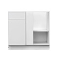 Slim White Shaker - 45"W Blind Corner Base Cabinet 1-Door 1-Drawer 1-Adjustable Shelf