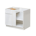 Slim White Shaker - 45"W Blind Corner Base Cabinet 1-Door 1-Drawer 1-Adjustable Shelf