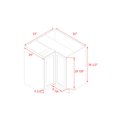 Mallorca Dolphin Gray Shaker - 33"W Base Cabinet