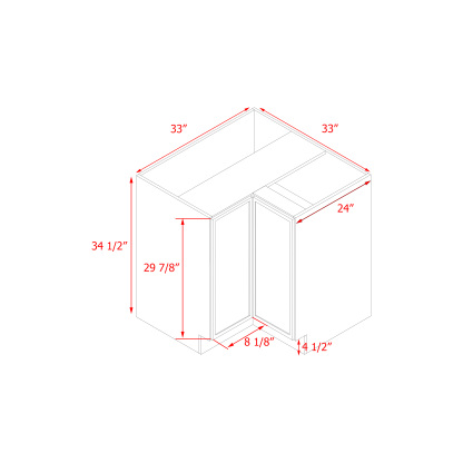 Shady Slim Gray Shaker - 33"W Base Cabinet