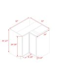 Shady Slim Oak - 33"W Base Lazy Susan Cabinet 1-Door 1-Adjustable Shelf