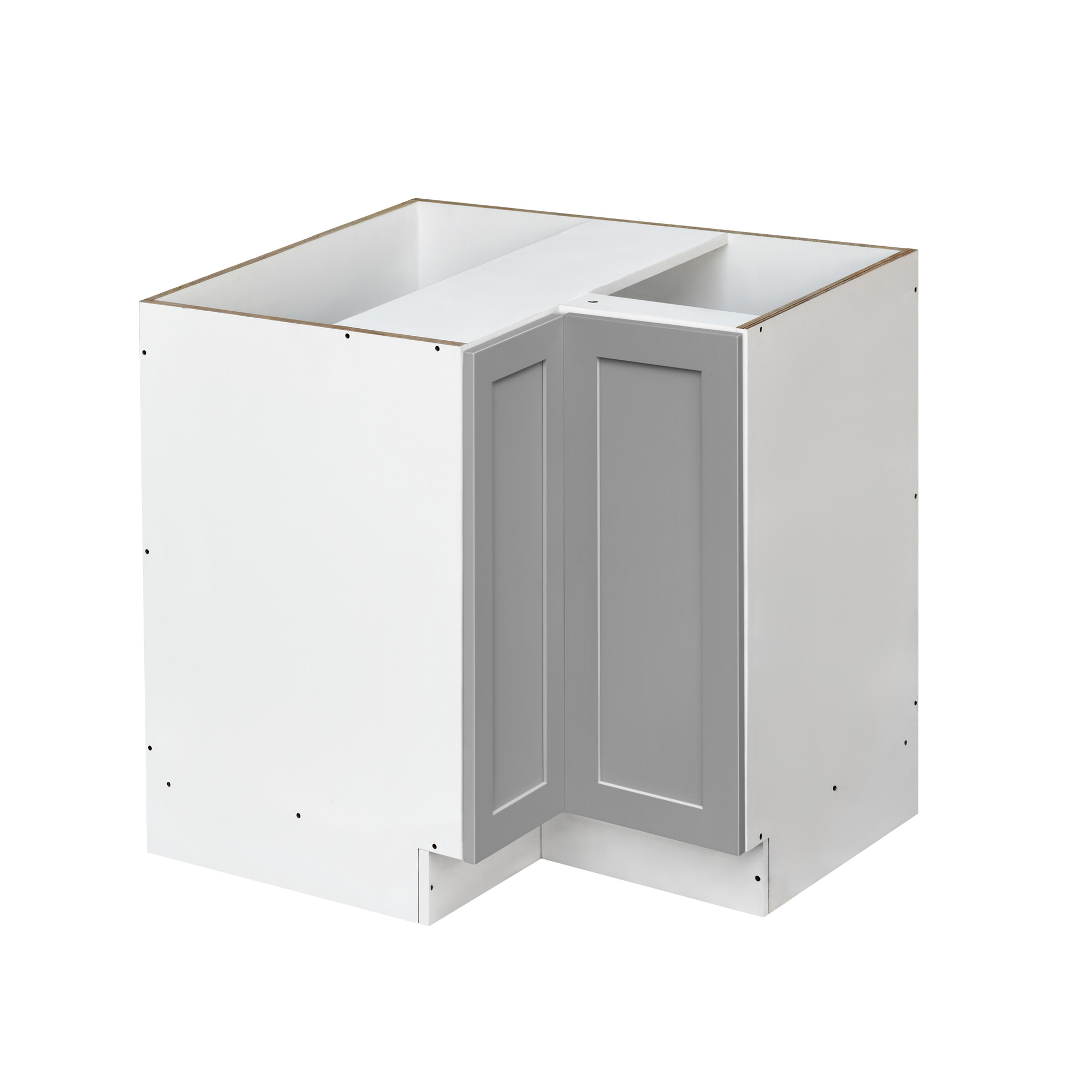 White Box Gray Shaker - 33"W Base Lazy Susan Cabinet 1-Door 1-Adjustable Shelf