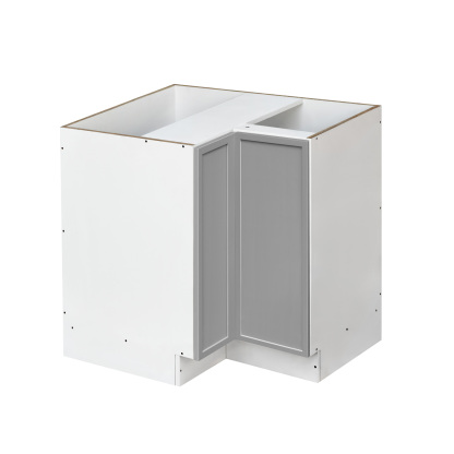 White Box Gray Slim - 33"W Base Lazy Susan Cabinet 1-Door 1-Adjustable Shelf
