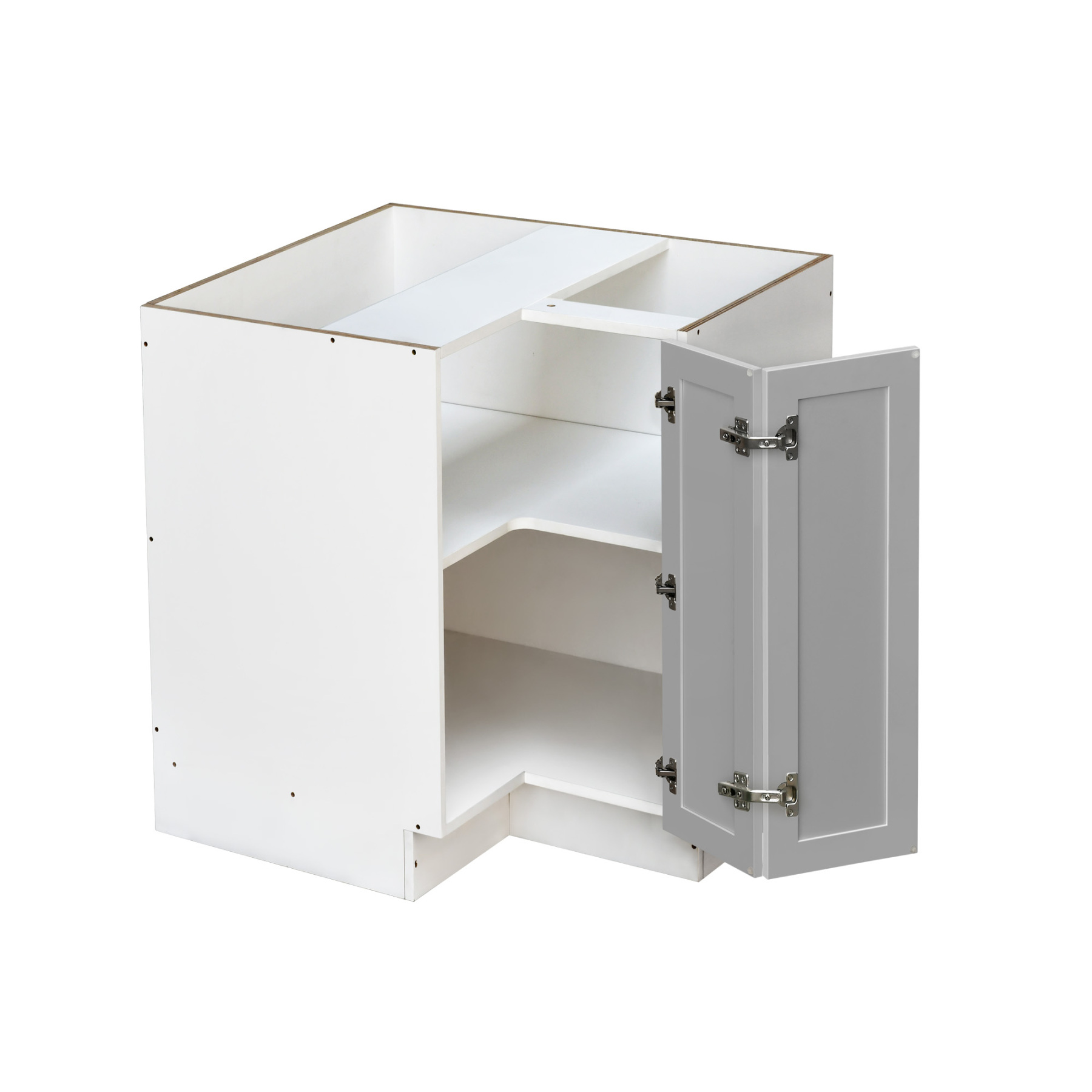 White Box Gray Slim - 33"W Base Lazy Susan Cabinet 1-Door 1-Adjustable Shelf