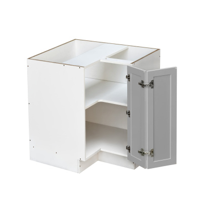 White Box Gray Slim - 33"W Base Lazy Susan Cabinet 1-Door 1-Adjustable Shelf
