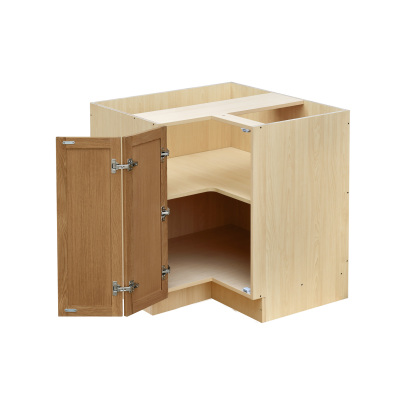 Shady Slim Oak - 33"W Base Lazy Susan Cabinet 1-Door 1-Adjustable Shelf