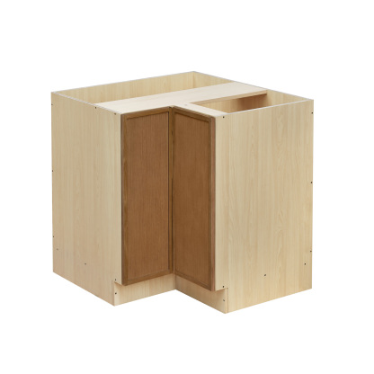 Shady Slim Oak - 33"W Base Lazy Susan Cabinet 1-Door 1-Adjustable Shelf