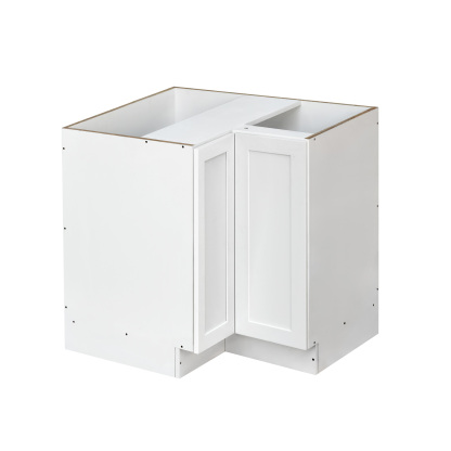 White Shaker - 33"W Base Lazy Susan Cabinet 1-Door 1-Adjustable Shelf