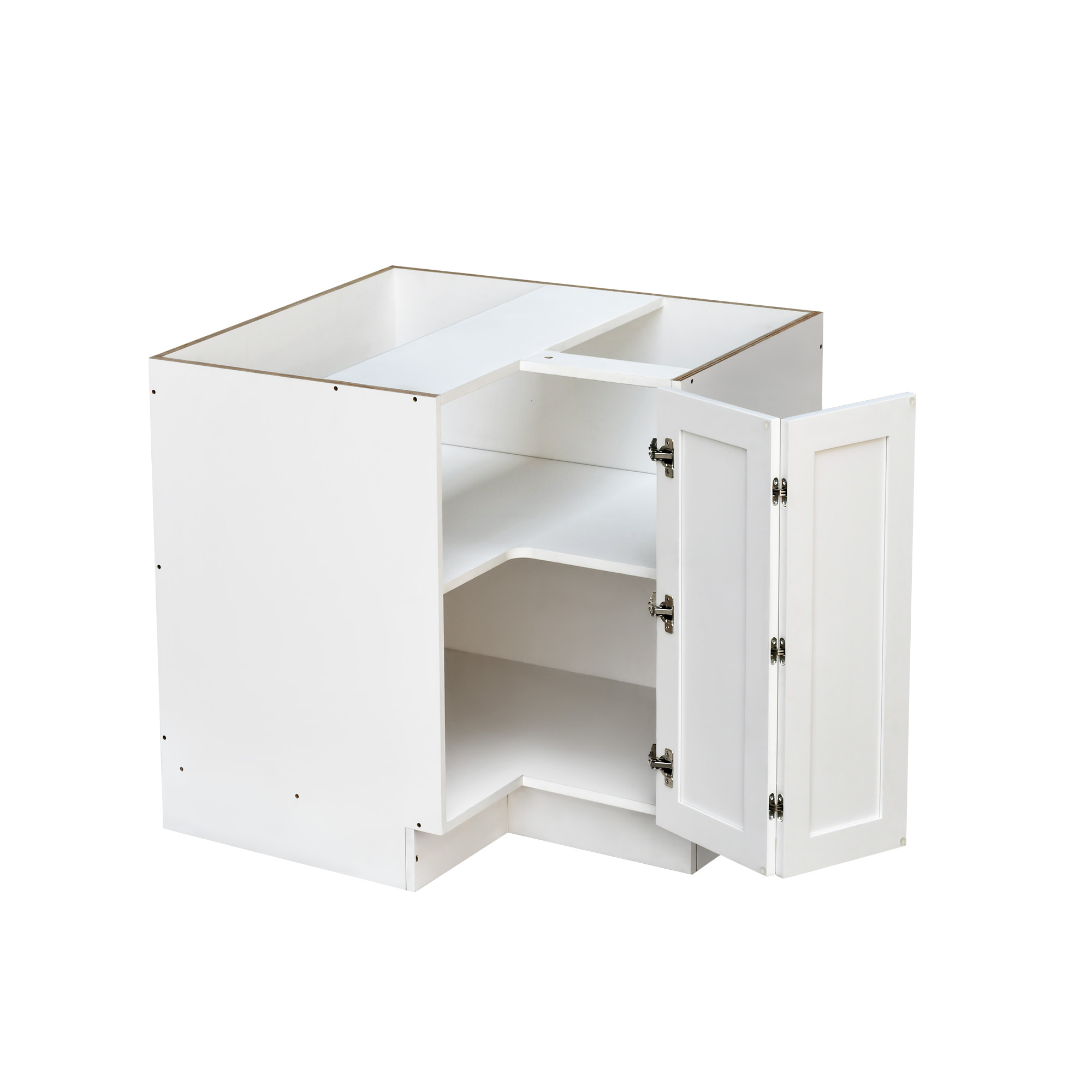 White Shaker - 33"W Base Lazy Susan Cabinet 1-Door 1-Adjustable Shelf