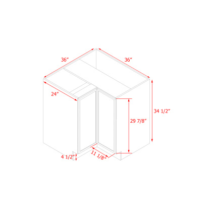 Shady Slim Gray Shaker - 36"W Base Cabinet