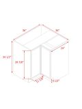 Shady Slim Oak - 36"W Base Lazy Susan Cabinet 1-Door 1-Adjustable Shelf
