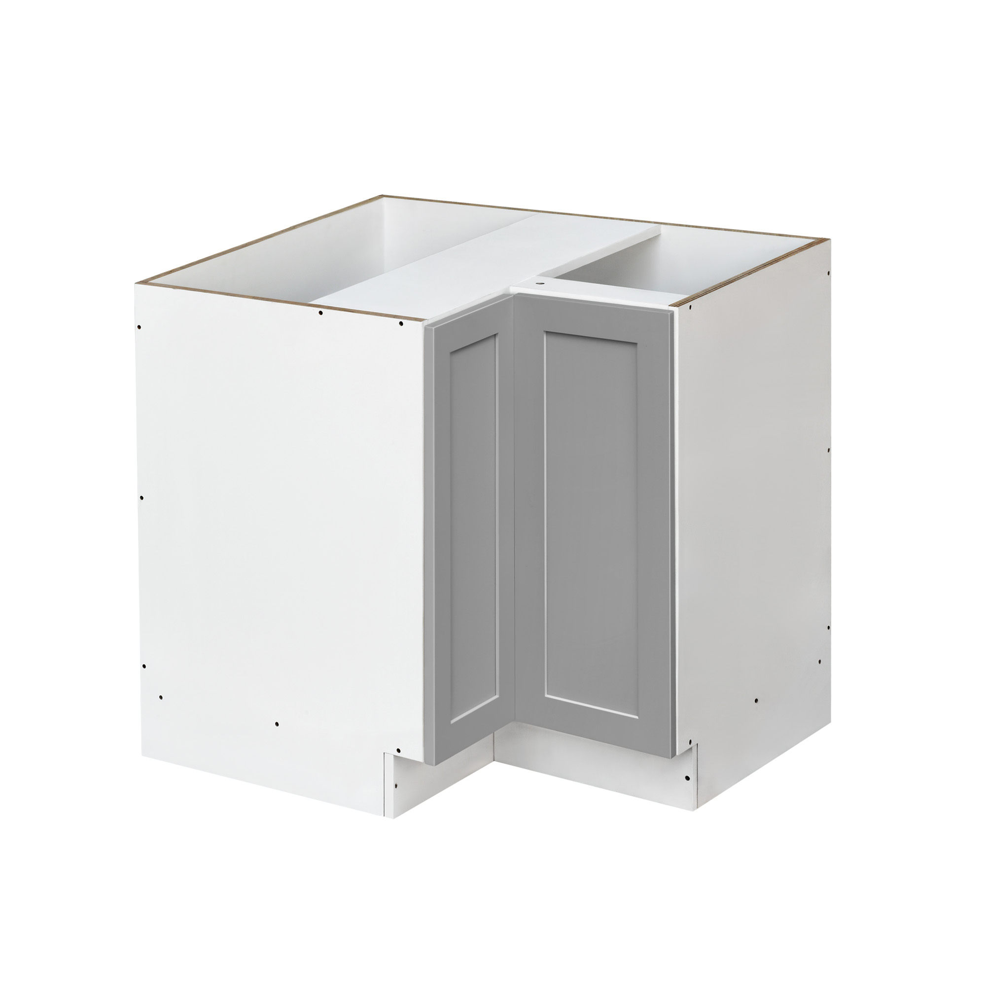 White Box Gray Shaker - 36"W Base Lazy Susan Cabinet 1-Door 1-Adjustable Shelf