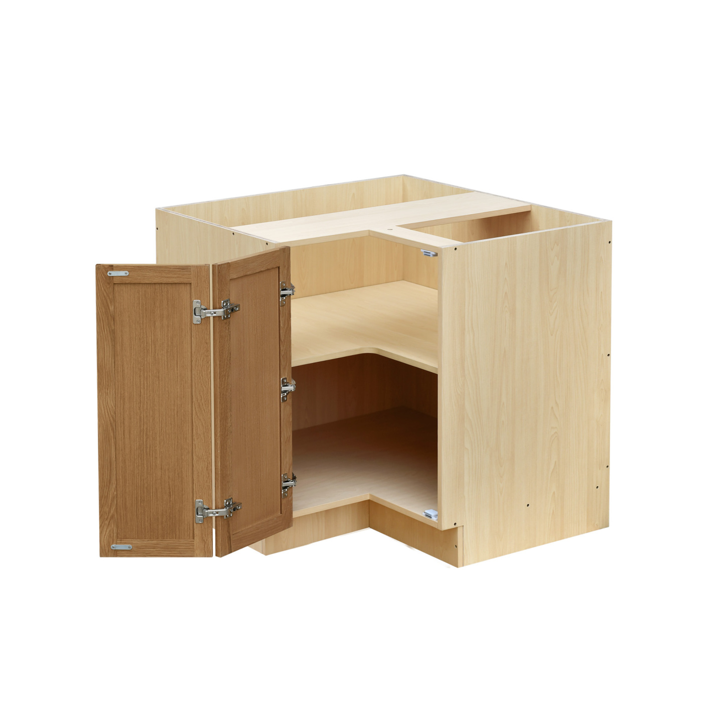 Natural Box Oak Slim - 36"W Base Lazy Susan Cabinet 1-Door 1-Adjustable Shelf