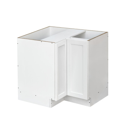 White Shaker - 36"W Base Lazy Susan Cabinet 1-Door 1-Adjustable Shelf