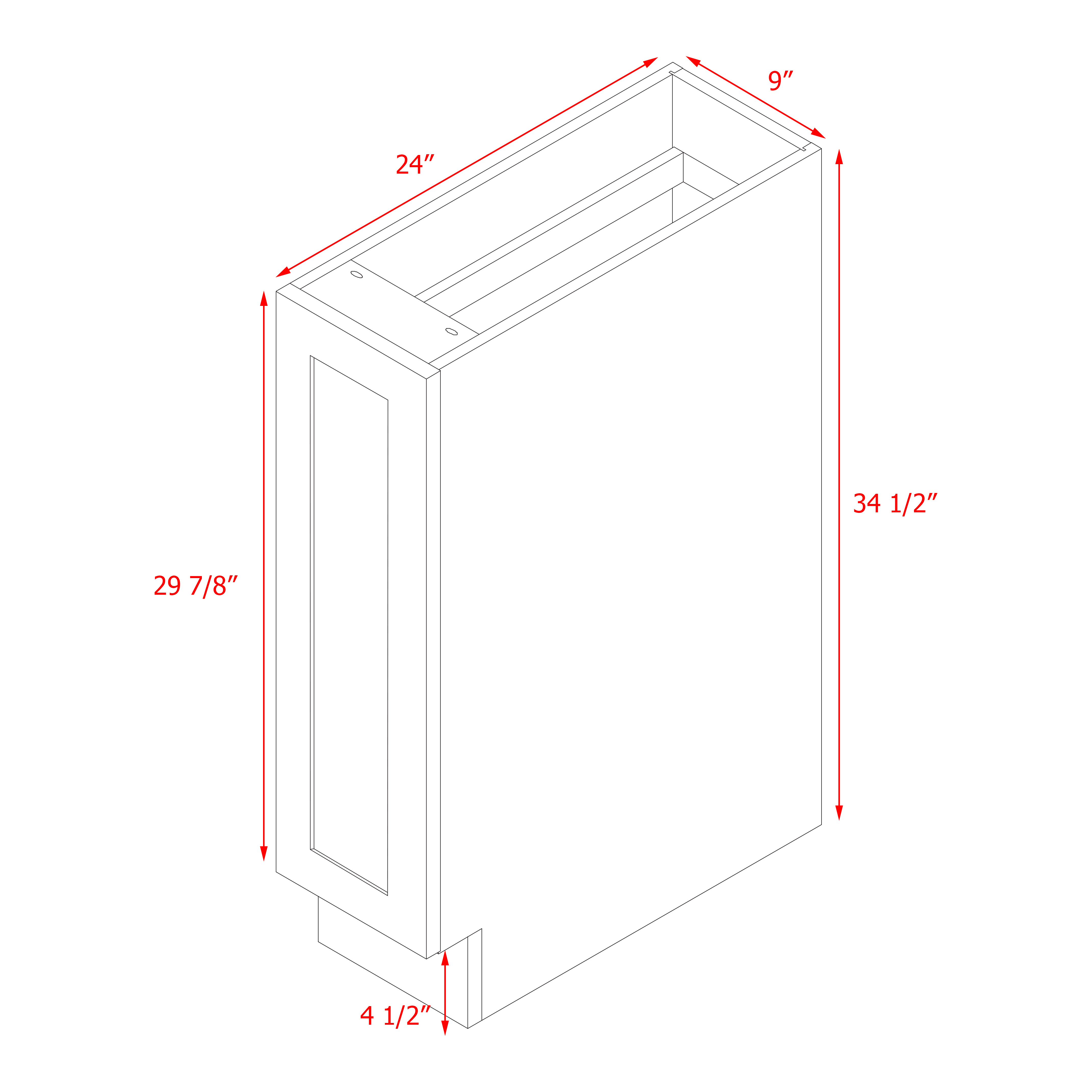 Mallorca Dolphin Gray Shaker - 9"W Base Cabinet