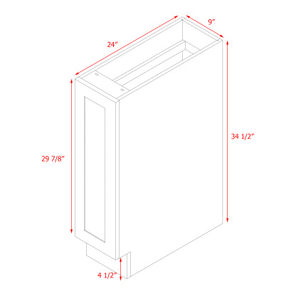 Mallorca Dolphin Gray Shaker - 9"W Base Cabinet