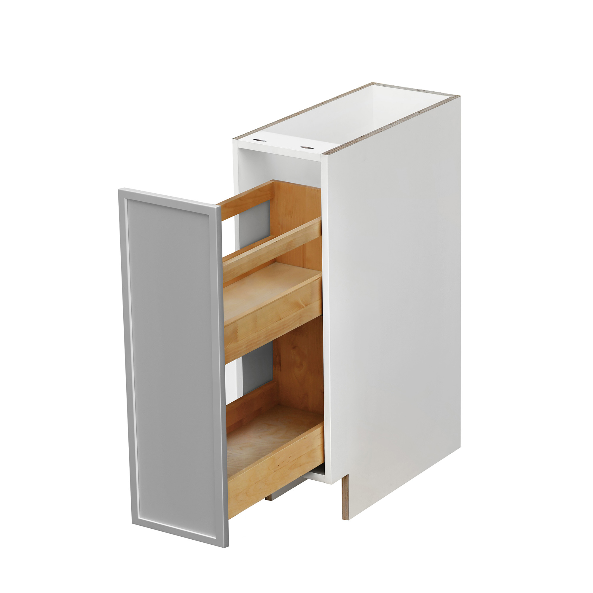 White Box Gray Slim - 09"W Spice Pull-Out Rack Base Cabinet