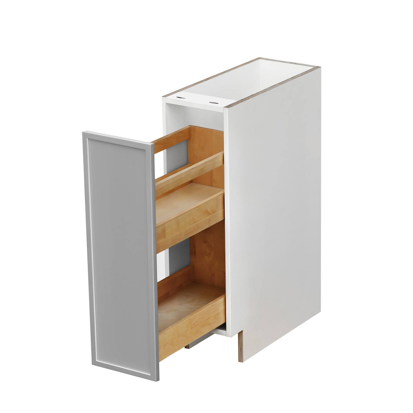White Box Gray Slim - 09"W Spice Pull-Out Rack Base Cabinet