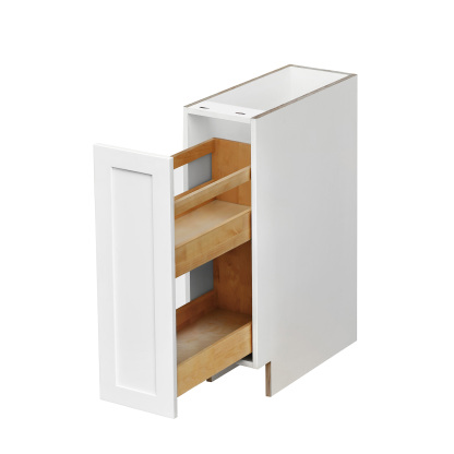 White Shaker - 09"W Spice Pull-Out Rack Base Cabinet