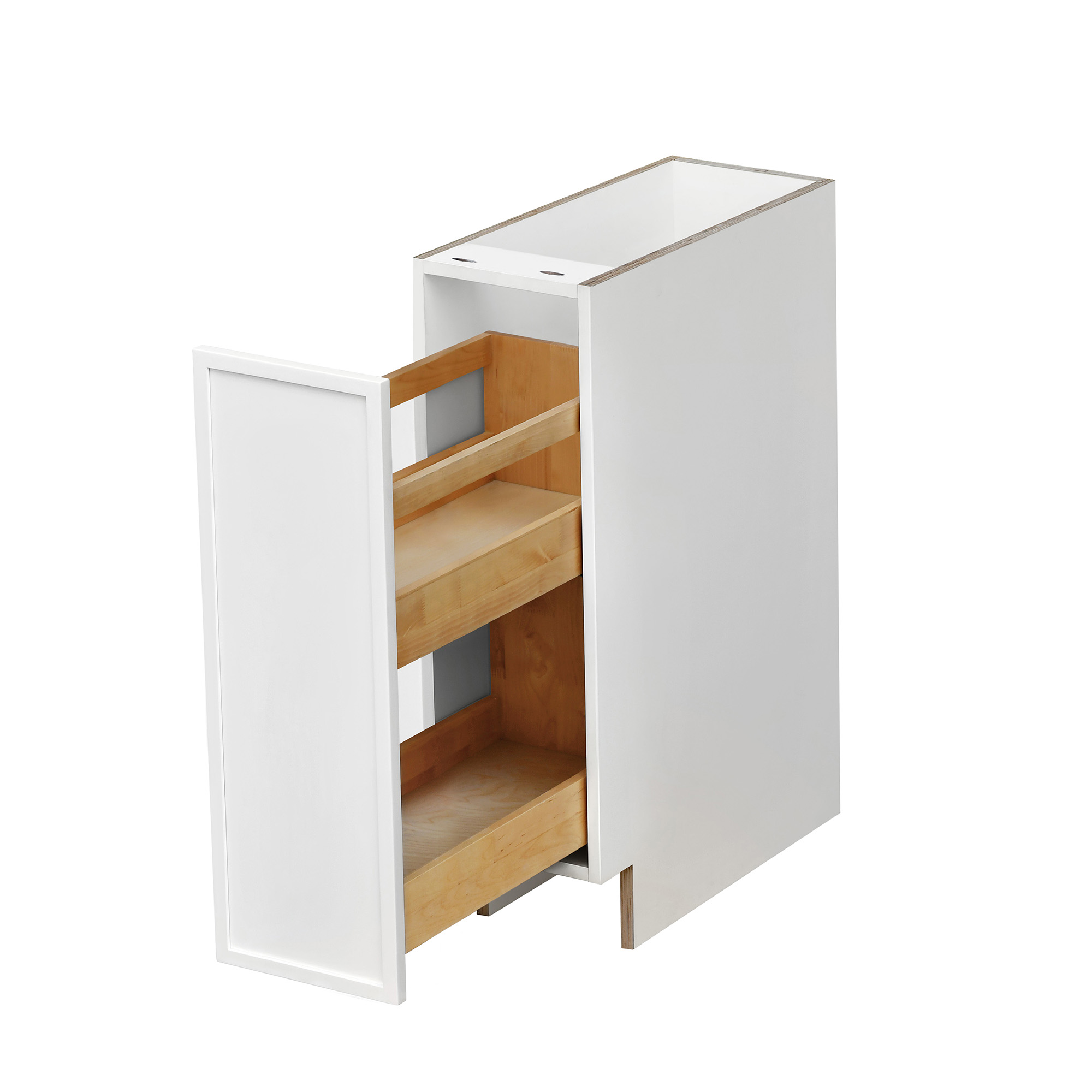 Slim White Shaker - 9"W Spice Pull-Out Rack Base Cabinet