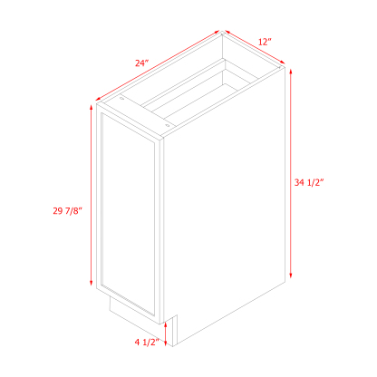Shady Slim Gray Shaker - 12"W Base Cabinet