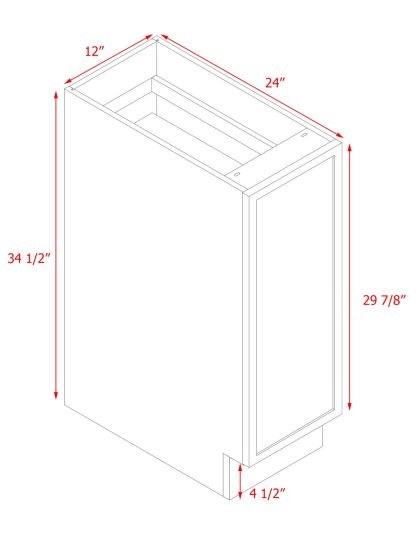 Natural Box Oak Slim - 12"W Spice Pull-Out Rack Base Cabinet