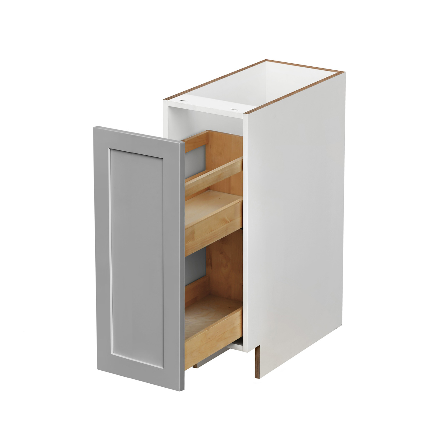White Box Gray Shaker - 12"W Spice Pull-Out Rack Base Cabinet