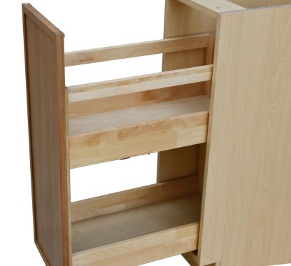 Natural Box Oak Slim - 12"W Spice Pull-Out Rack Base Cabinet