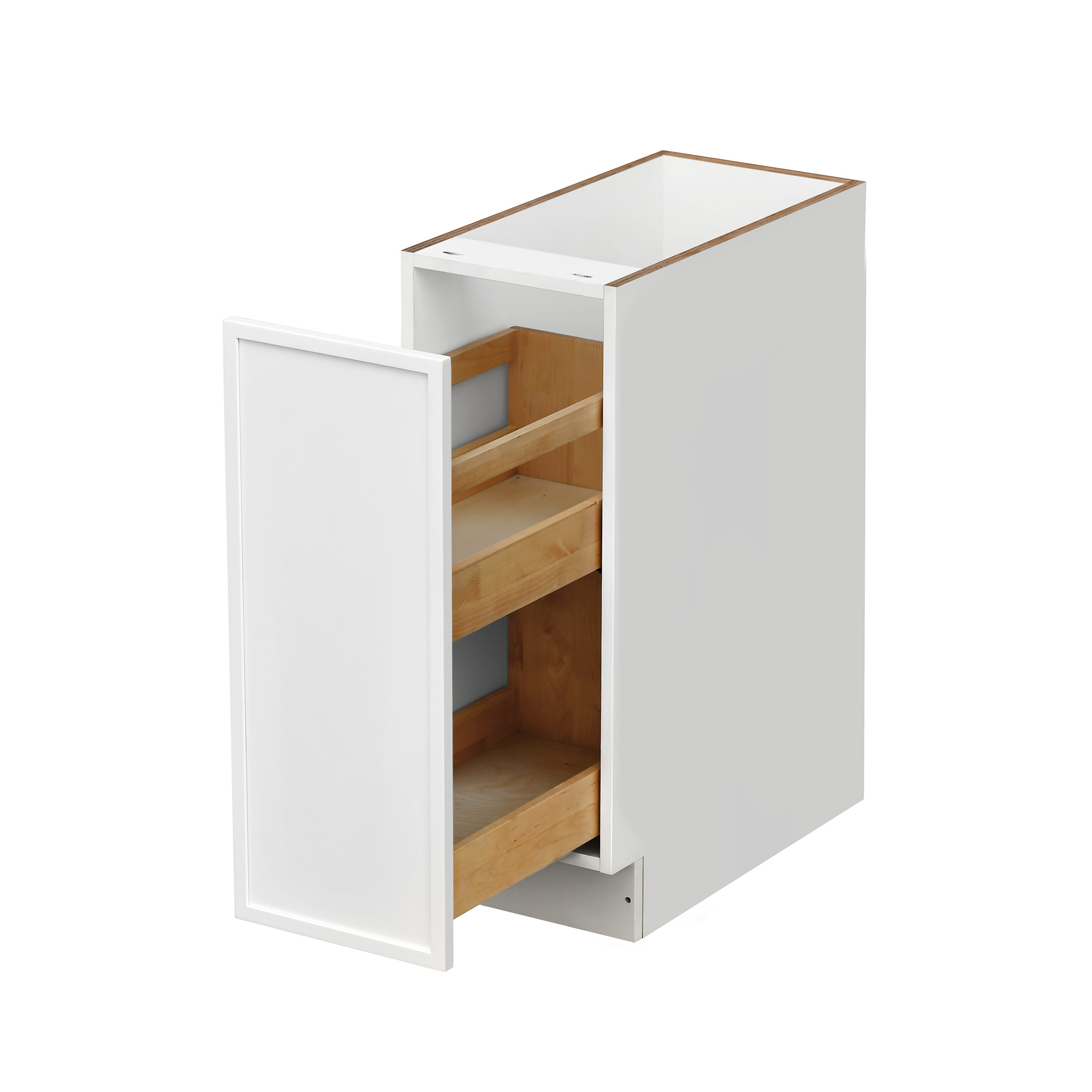 Slim White Shaker - 12"W Spice Pull-Out Rack Base Cabinet