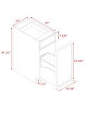 Shady Slim Oak - 15"W Trash Can Cabinet 2-Drawers