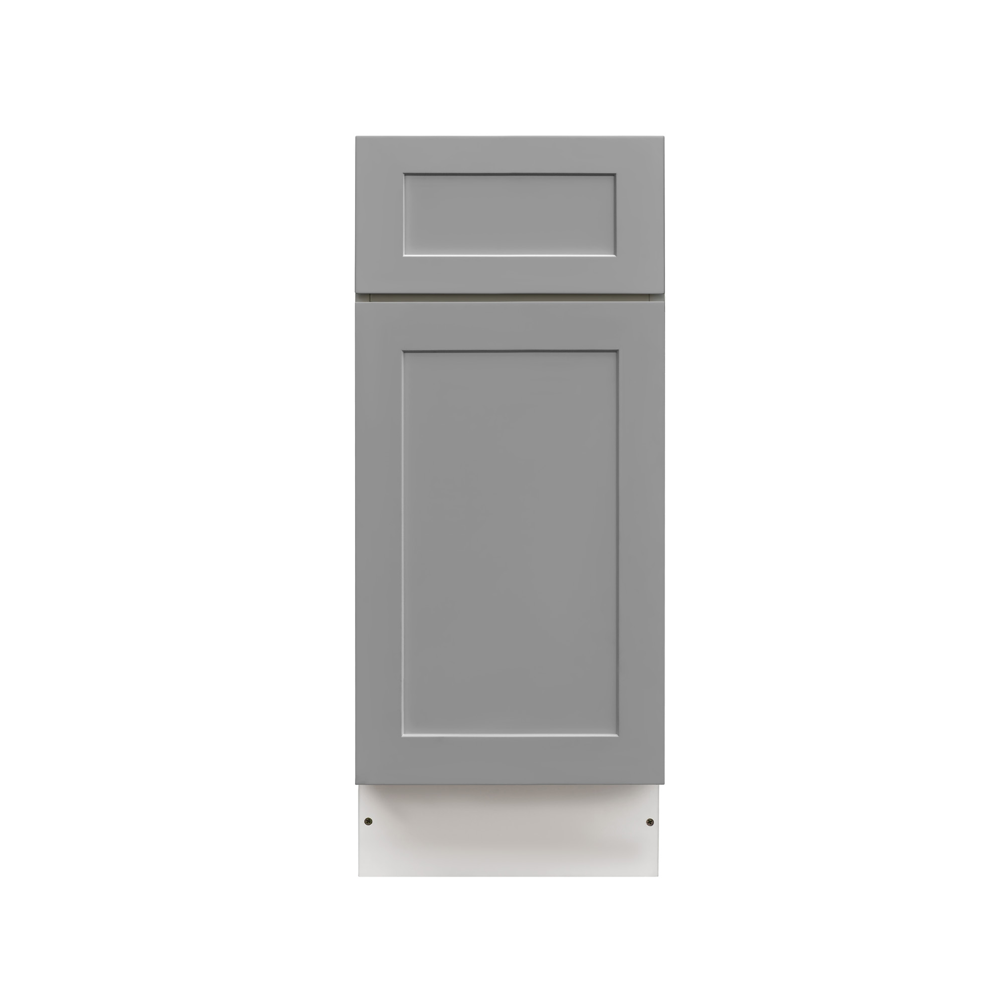 White Box Gray Shaker - 15"W Trash Can Cabinet 2-Drawers