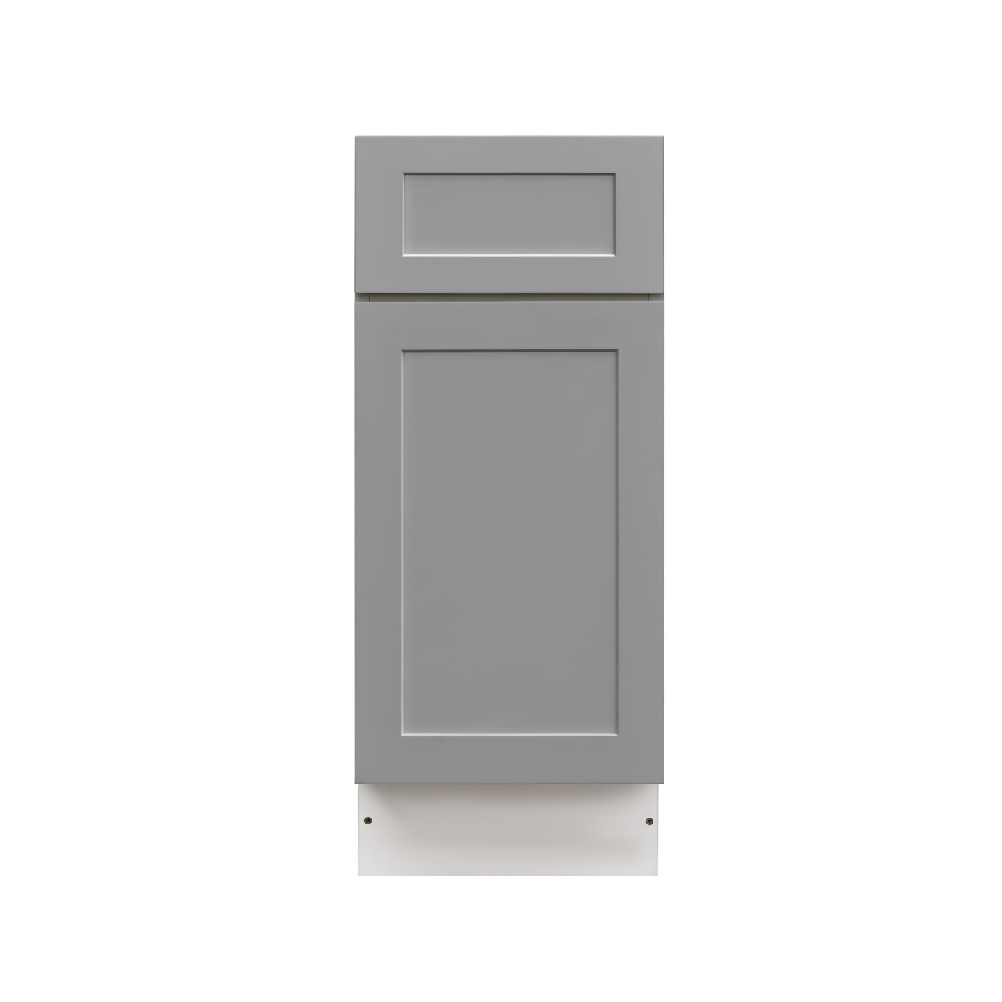 White Box Gray Shaker - 15"W Trash Can Cabinet 2-Drawers