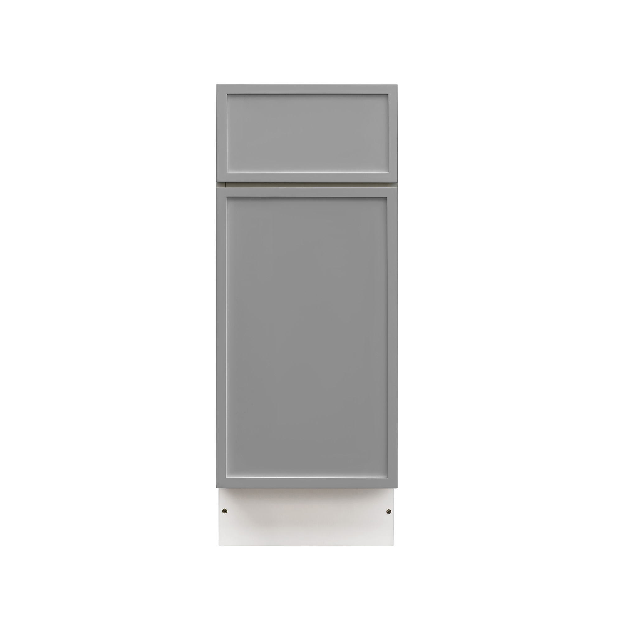 White Box Gray Slim - 15"W Trash Can Cabinet 2-Drawers