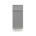 White Box Gray Slim - 15"W Trash Can Cabinet 2-Drawers