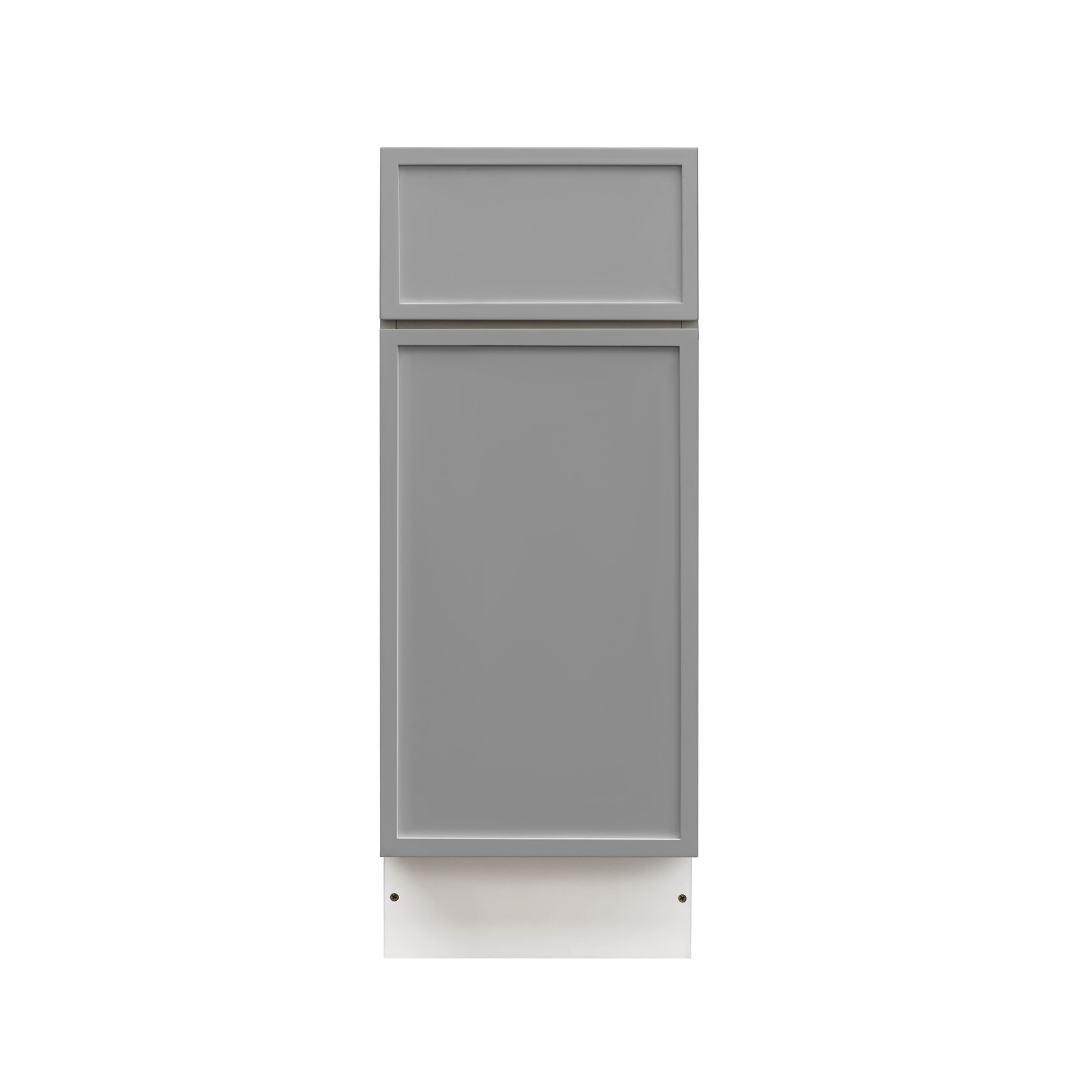 White Box Gray Slim - 15"W Trash Can Cabinet 2-Drawers