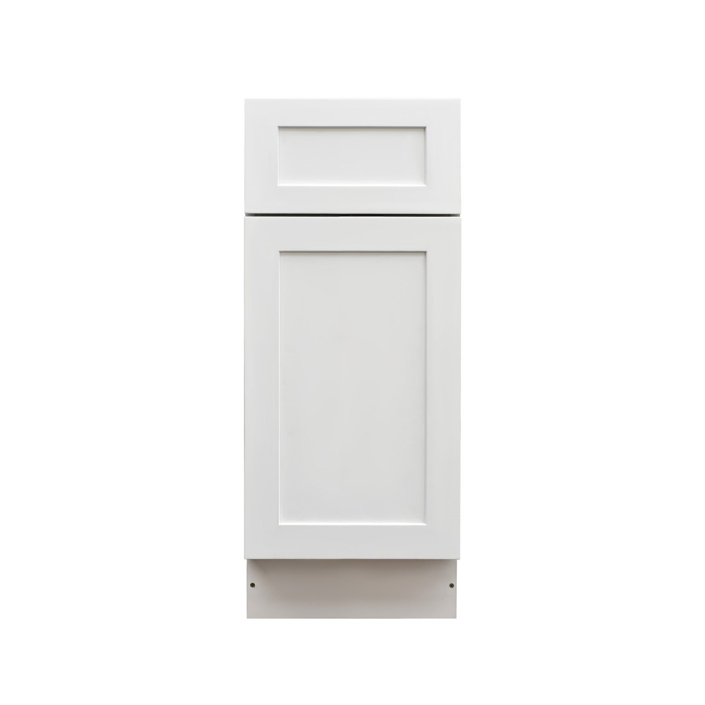 White Shaker - 15"W Trash Can Cabinet 2-Drawers